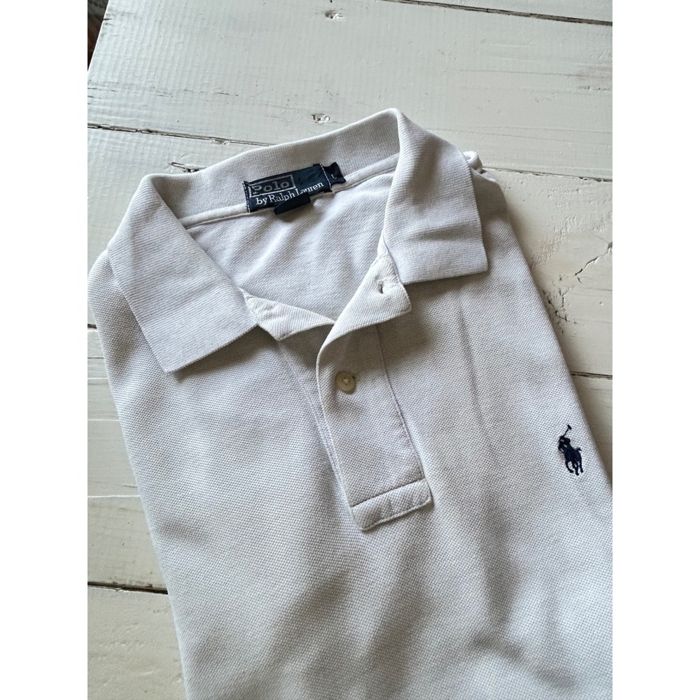 Polo Ralph Lauren Mens Beige Cotton Pique Short Sleeve Polo‎ Shirt Large
